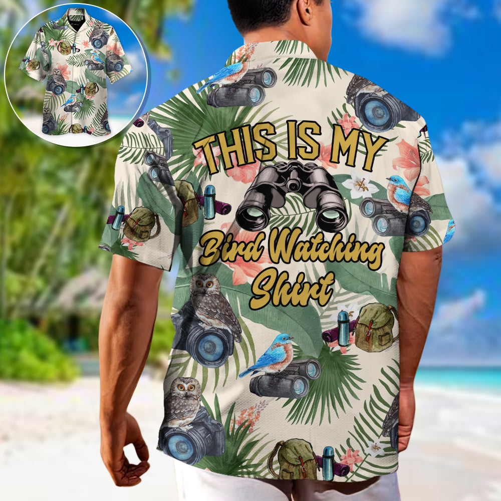 Bird Watching Hawaiian Shirt Fabric Pattern Detail For Thoughtful Gifting