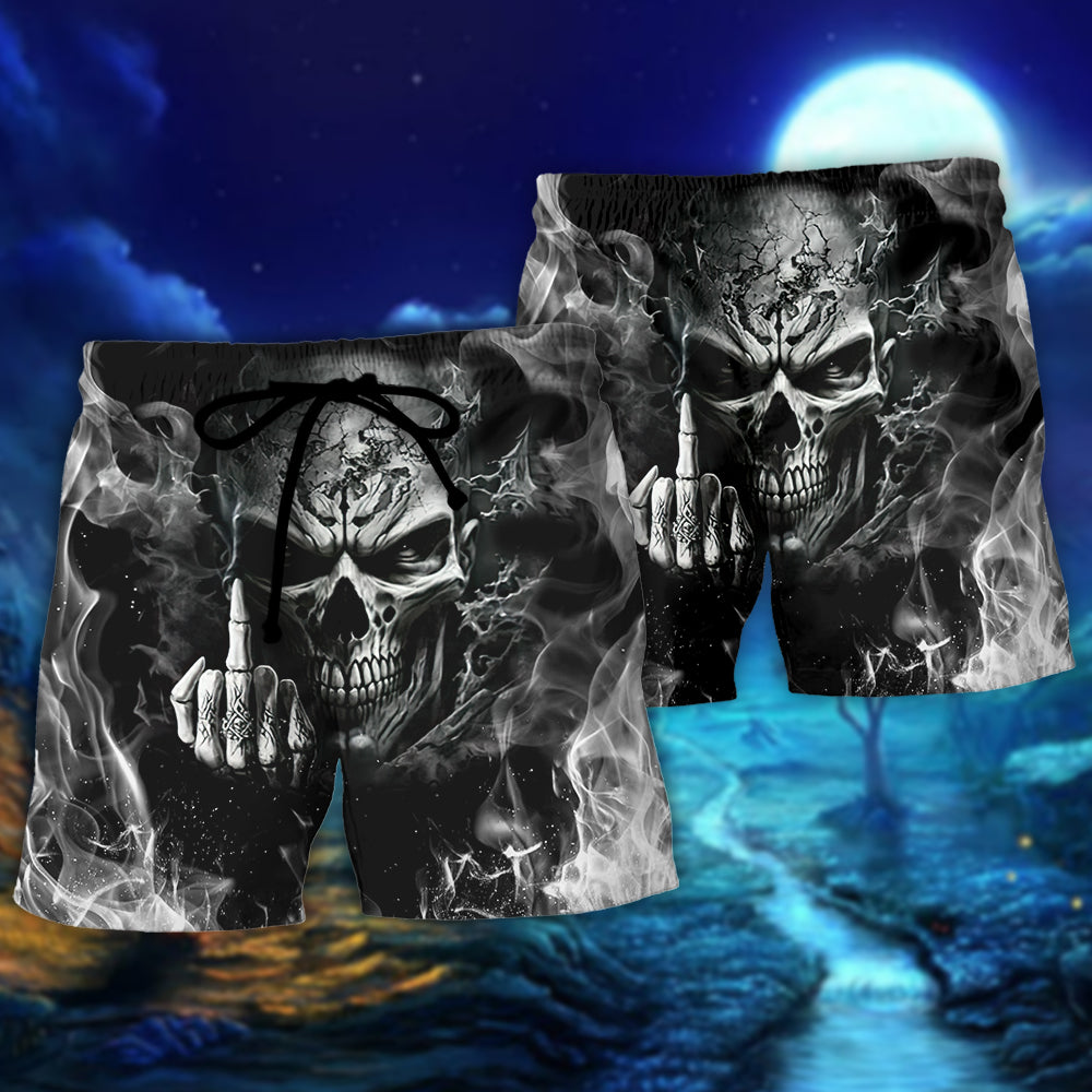 Skull Beach Shorts Pattern Detail For Relaxed Weekends And Leisure And Relaxation