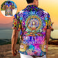 Yoga Peace Light Hawaiian Shirt Artwork Detail For Tropical Trips And Casual Outings
