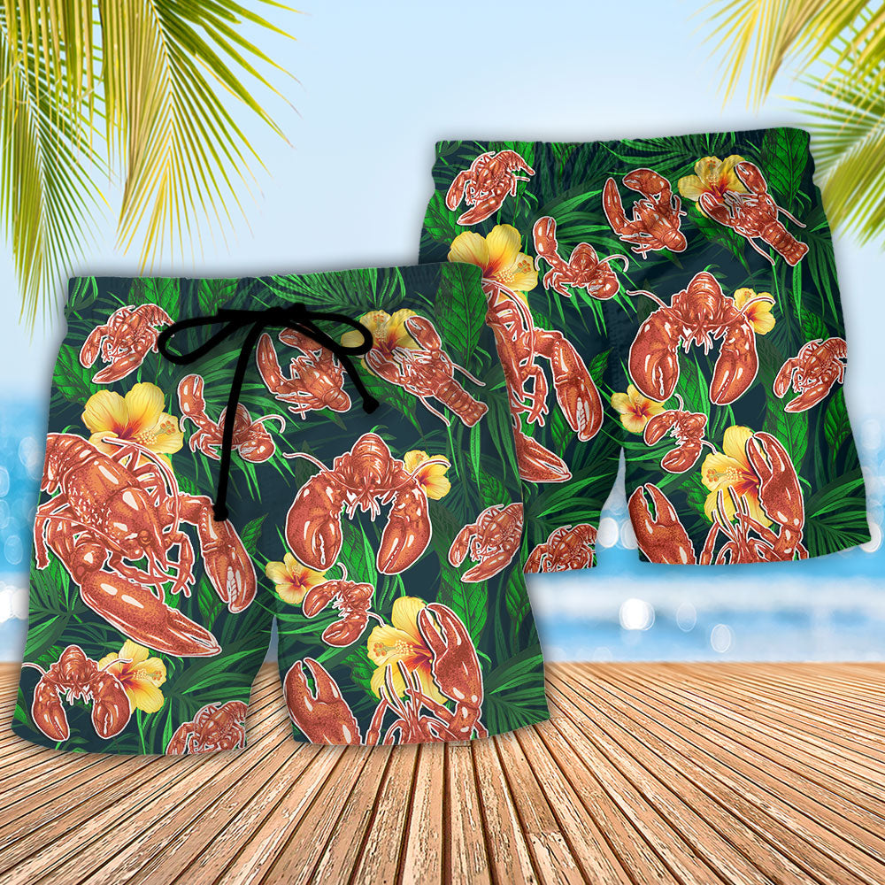 Lobster Crustacean Funny Quote Tropical Style Beach Shorts For Island Getaways And Comfort
