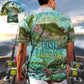 Fishing Adventure Graphic Hawaiian Shirt All Over Print Detail For Summer Travel