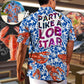 Tropical Lobster Party Vibe Hawaiian Shirt Pattern View For Relaxed Warm Weather Outfits