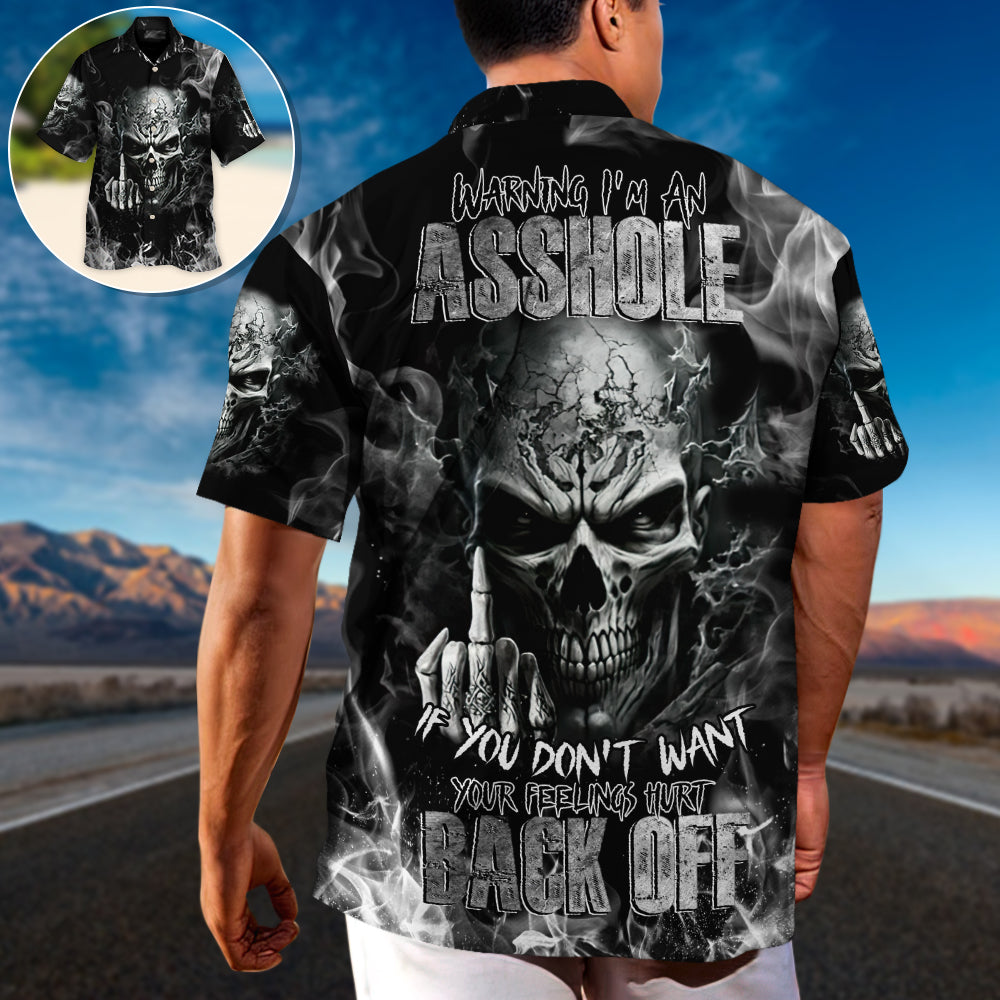 Gothic Skull Graphic Hawaiian Shirt Design View For Vacation Style
