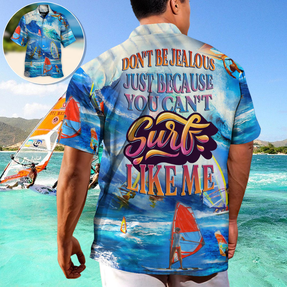 Coastal Windsurfing Surf Activity Hawaiian Shirt Summer Design Detail For Outdoor Gatherings