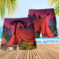 Camping Beach Shorts Pattern Detail For Casual Outings And Easy Warm Weather Wear