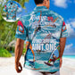 Windsurfing Adventure Graphic Hawaiian Shirt Collar And Front View For Resort Wear