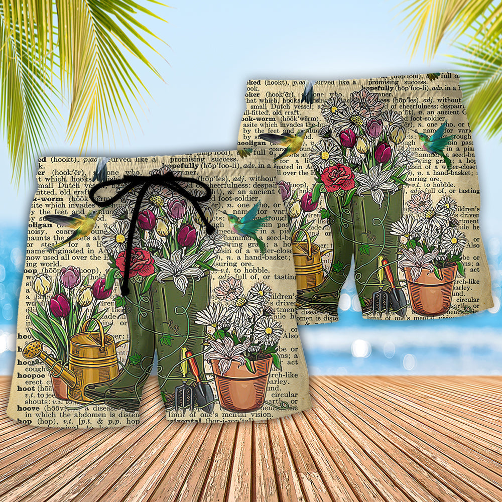 Gardening Garden Beach Shorts Pattern Detail For Summer Travel And Leisure And Relaxation