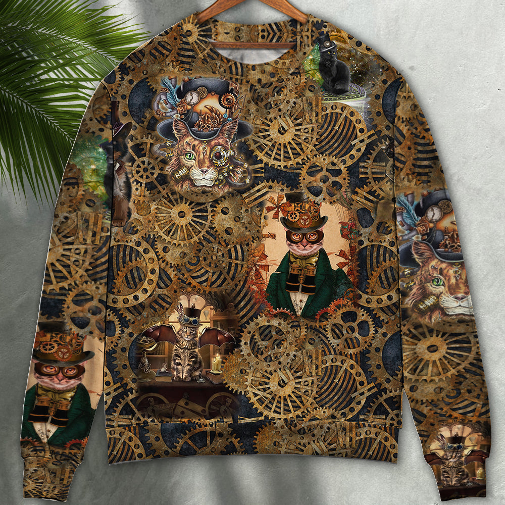 Vintage Cat Retro Heart Sweater For Playful Everyday Outfits Travel And Comfortable Daily Wear