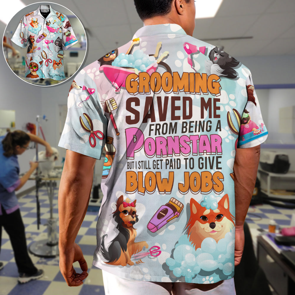 Funny Grooming Pet Humor Hawaiian Shirt For Summer Events And Casual Outdoor Wear