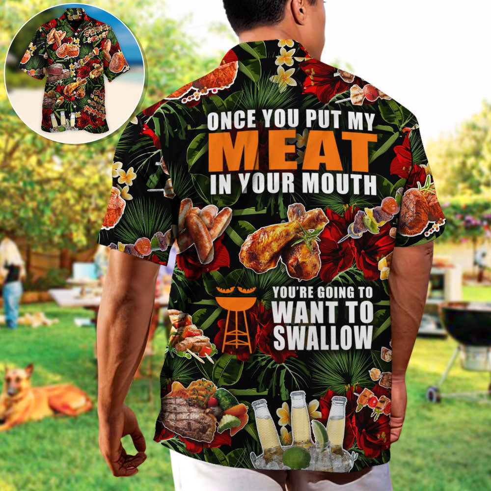 Funny Barbecue BBQ Grill Food Hawaiian Shirt Relaxed Style View For Island Holidays