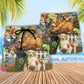 Botanical Vintage Gardening Dog Beach Shorts Pattern Detail For Poolside Fun And Everyday Comfort