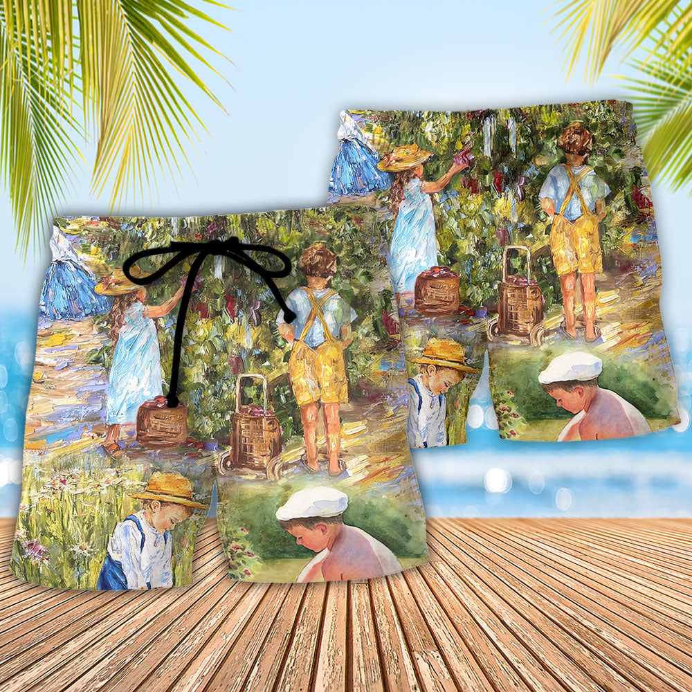 Gardening Lawn Care Beach Shorts Pattern Detail For Vacation Style And Laid Back Styling