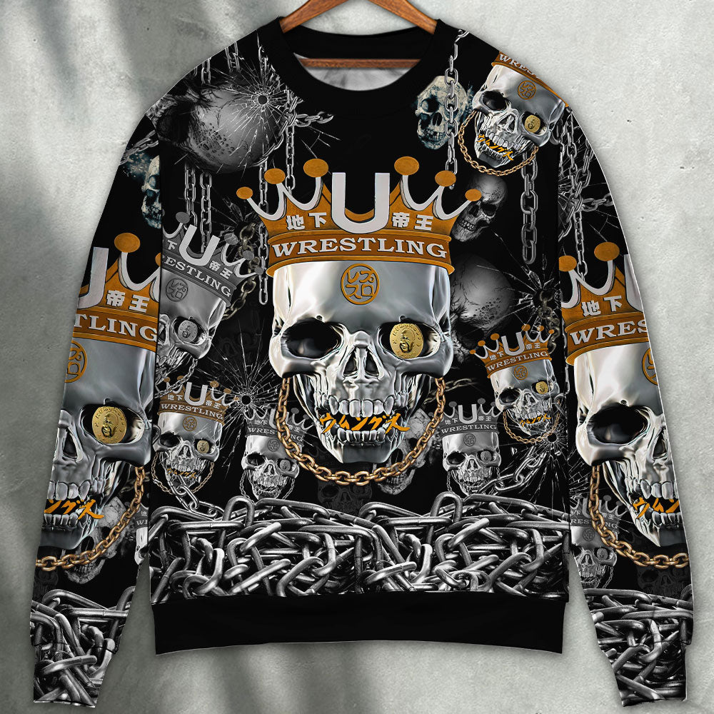 Blue Smoke Flaming Skull Sweater For Alternative Fashion Events And Thoughtful Seasonal Gifts