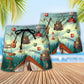 Camping Beach Shorts Pattern Detail For Outdoor Activities And Relaxed Casual Wear