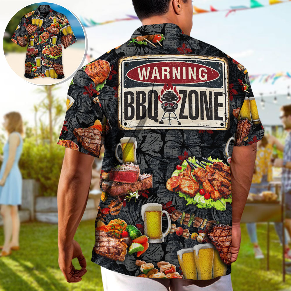 Barbecue Food Meat BBQ Hawaiian Shirt Summer Design Detail For Outdoor Gatherings