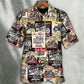 Motorcycle Creative Pattern Hawaiian Shirt All Over Print Detail For Weekend Trips
