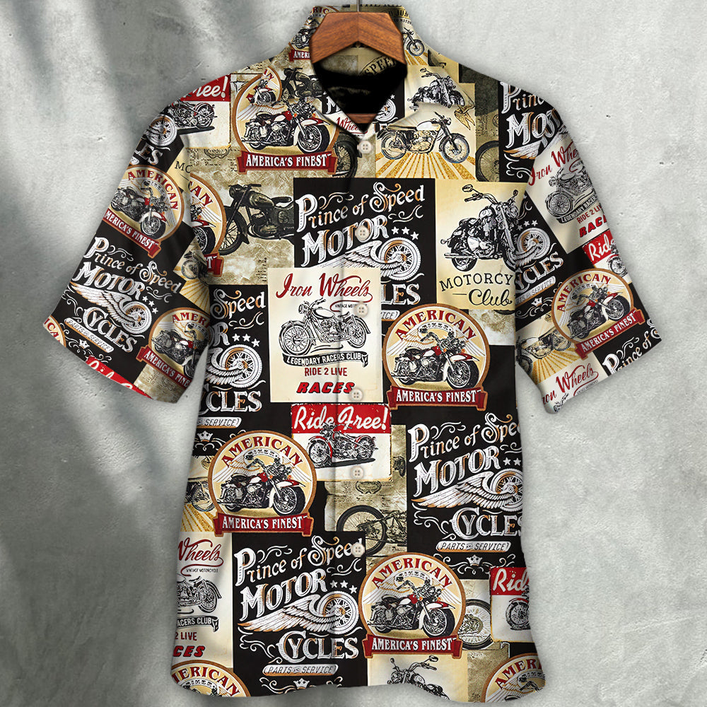 Vintage Motorcycle Timeless Treasures Motorcycles Hawaiian Shirt Artwork Detail For Tropical Trips And Casual Outings