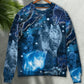 Blue Neon Cat Sweater For Playful Everyday Outfits Travel And Comfortable Daily Wear