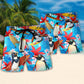 Surfing Funny Penguin Dad Cooler Surf Theme Beach Shorts For Holiday Beach Days