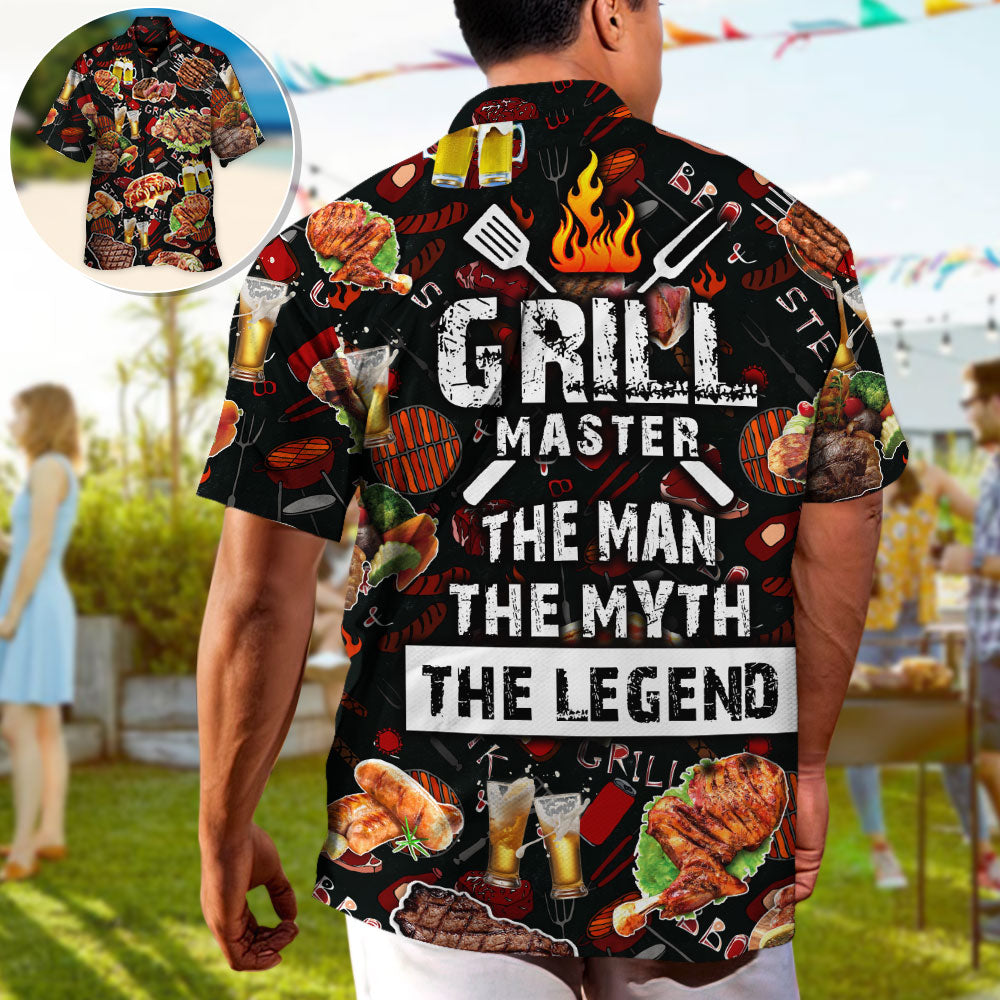 Barbecue Food Grill Master BBQ Hawaiian Shirt Artwork View For Outdoor Gatherings