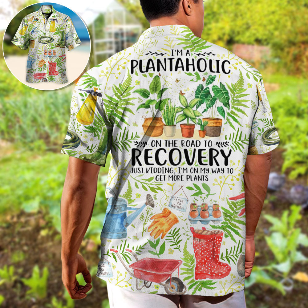 Vintage Gardening Plantaholic Hawaiian Shirt For Vacation Days And Relaxed Coastal Outings