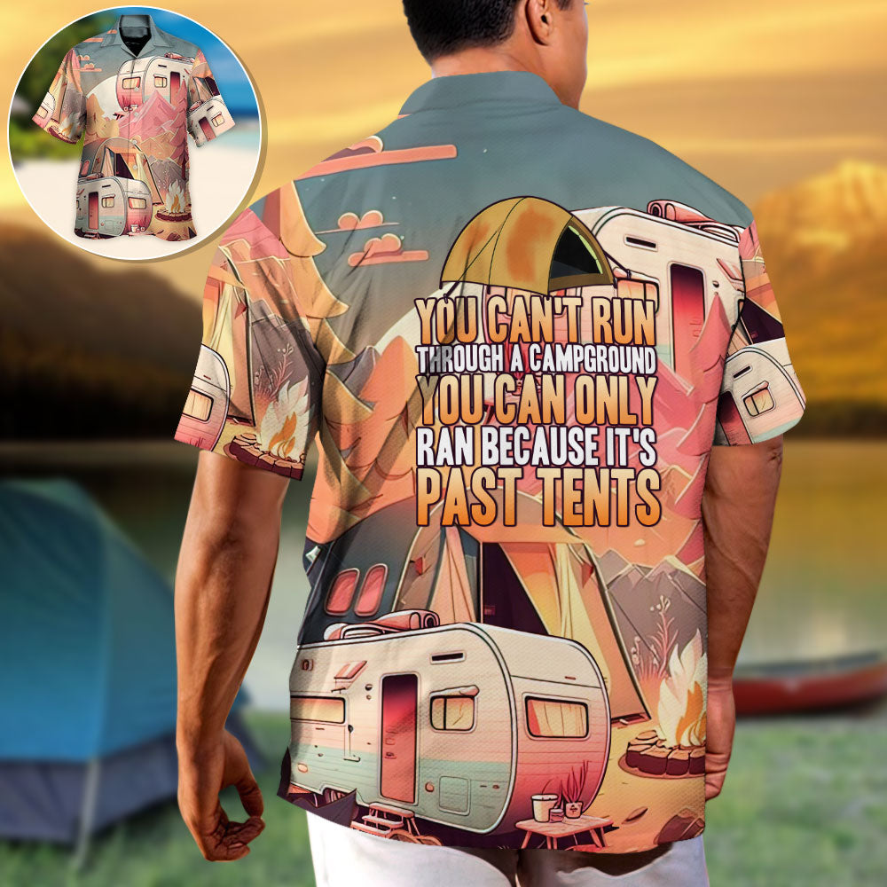 Camping Can'T Run Campground Hawaiian Shirt Graphic Artwork Detail For Tropical Vacations
