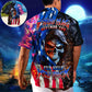 Skull Flag Hawaiian Shirt All Over Print Detail For Warm Weather Events