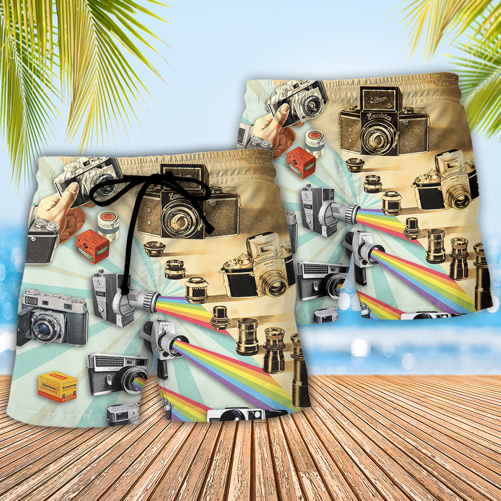 Photography Beach Shorts Pattern Detail For Tropical Escapes And Travel Ready Comfort