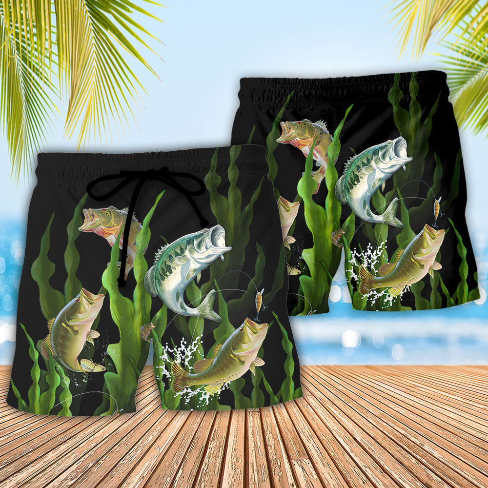 Fishing Beach Shorts Pattern Detail For Seaside Leisure And Weekend Casual Style