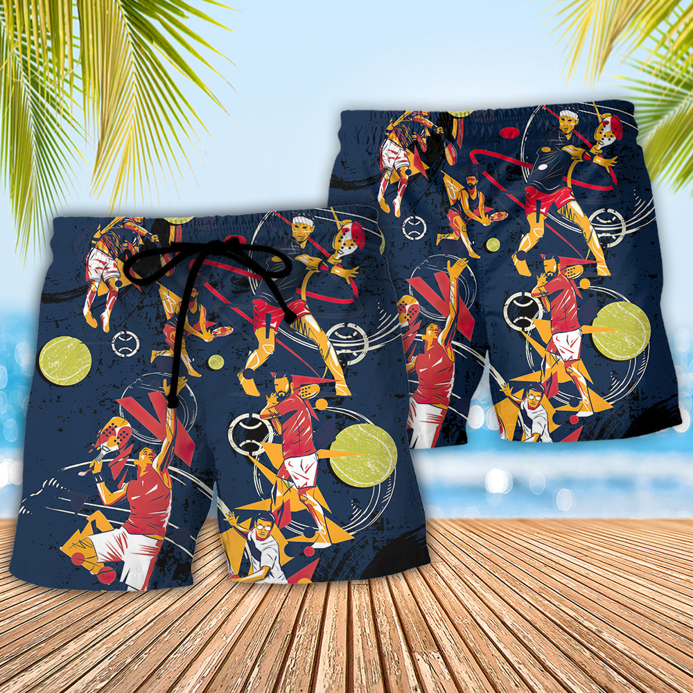 Tennis Beach Shorts Pattern Detail For Resort Wear And Laid Back Styling