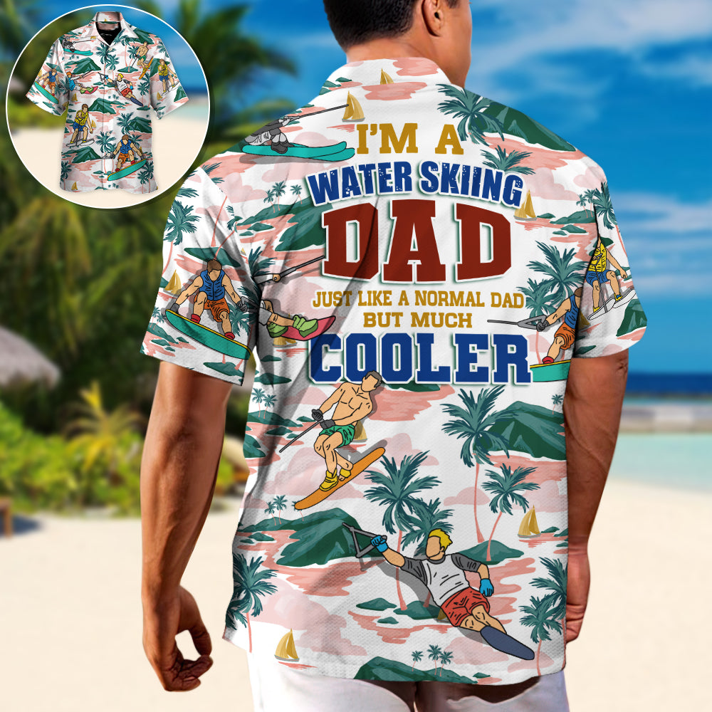 Waterskiing Water Dad Beach Hawaiian Shirt Relaxed Style View For Weekend Trips