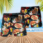 BBQ Food Pork Beach Shorts Pattern Detail For Poolside Fun And Weekend Casual Style