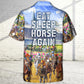 Horseback Riding Horse Hawaiian Shirt Fabric Pattern Detail For Summer Travel