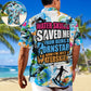 Retro Waterskiing Wild Career Waterskier Hawaiian Shirt Pattern Detail For Vacation Travel And Daily Wear
