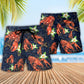 Tropical Lobster Beach Shorts Pattern Detail For Resort Wear And Relaxed Casual Wear