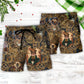 Vintage Cat Beach Shorts Pattern Detail For Casual Outings And Versatile Outdoor Wear