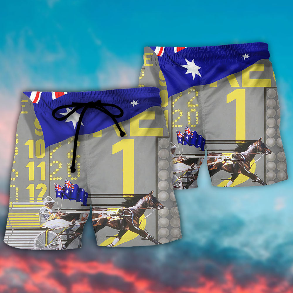 Harness Racing Road Horse Australia Vibe Beach Shorts For Vehicle Lover Vacation Wear