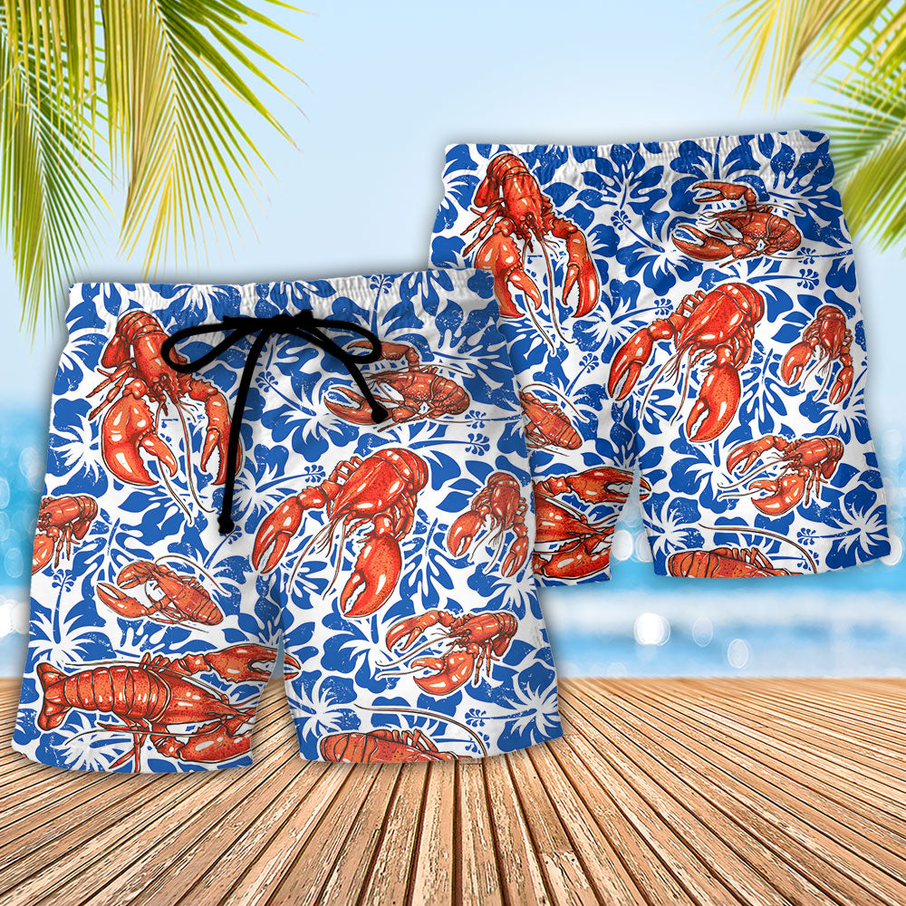 Lobster Party Like A Lob Star Tropical Humor Beach Shorts For Coastal Summer Adventures