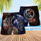 Colorful Viking Beach Shorts Pattern Detail For Coastal Travel And Bright Seasonal Outfits