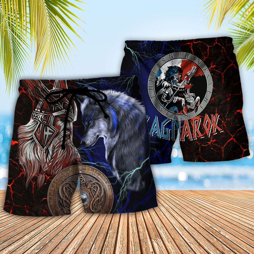 Colorful Viking Beach Shorts Pattern Detail For Coastal Travel And Bright Seasonal Outfits