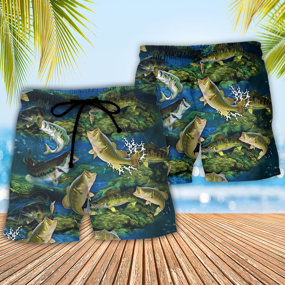 Fishing Beach Shorts Pattern Detail For Resort Wear And Comfortable Daily Use