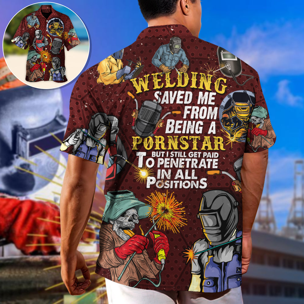 Funny Welding Hawaiian Shirt For Coastal Adventures And Warm Weather Wear