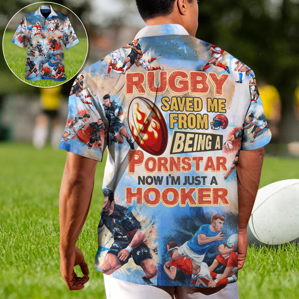 Funny Colorful Rugby Hawaiian Shirt Pattern View For Relaxed Warm Weather Outfits