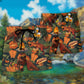Camping Dinosaur Beach Shorts Pattern Detail For Island Trips And Travel Ready Comfort