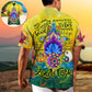 Yoga Connect Kindness Gratitude Hope Peace Hawaiian Shirt Collar And Front View For Casual Outings