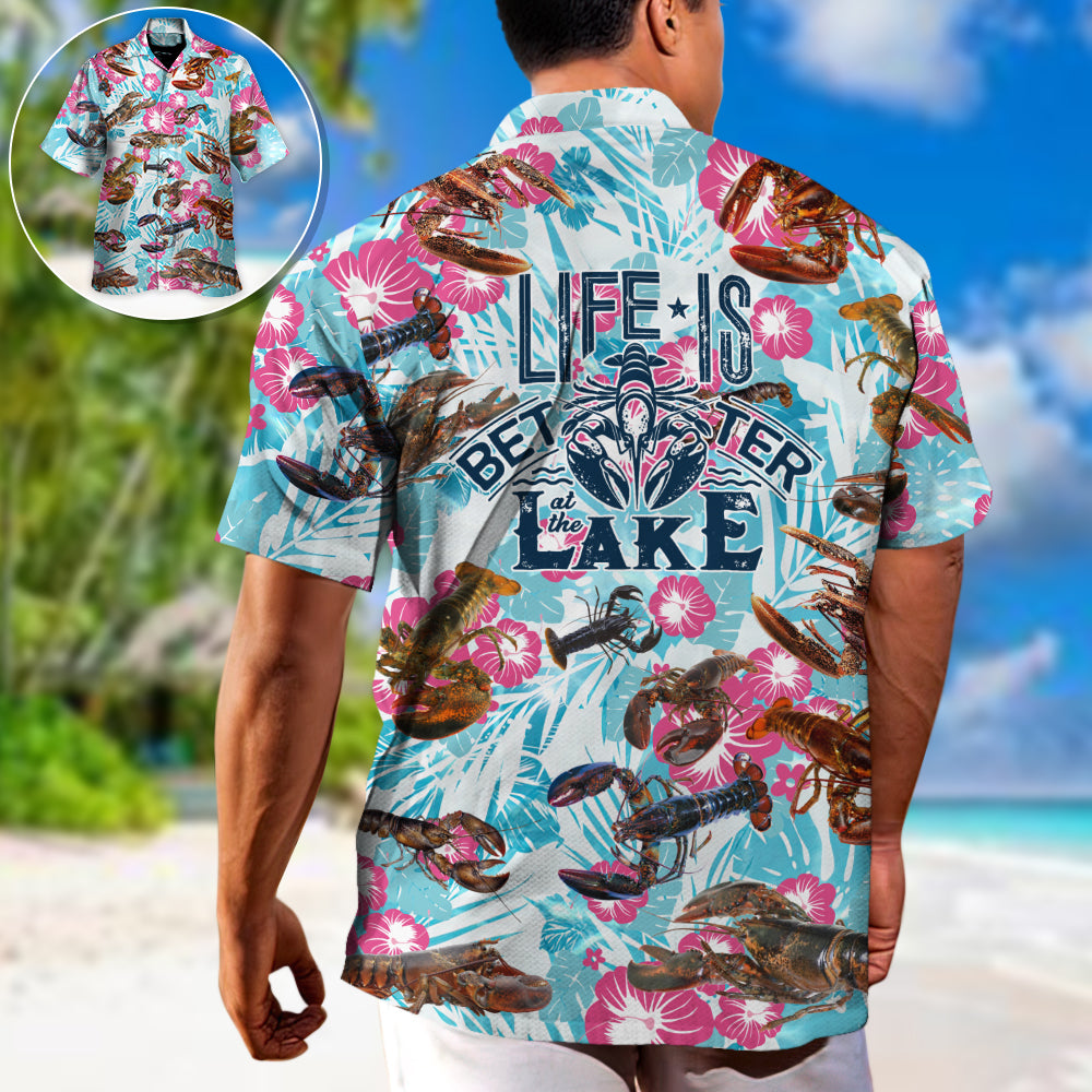 Lobstering Lake Hawaiian Shirt Creative Print View For Warm Weather Events