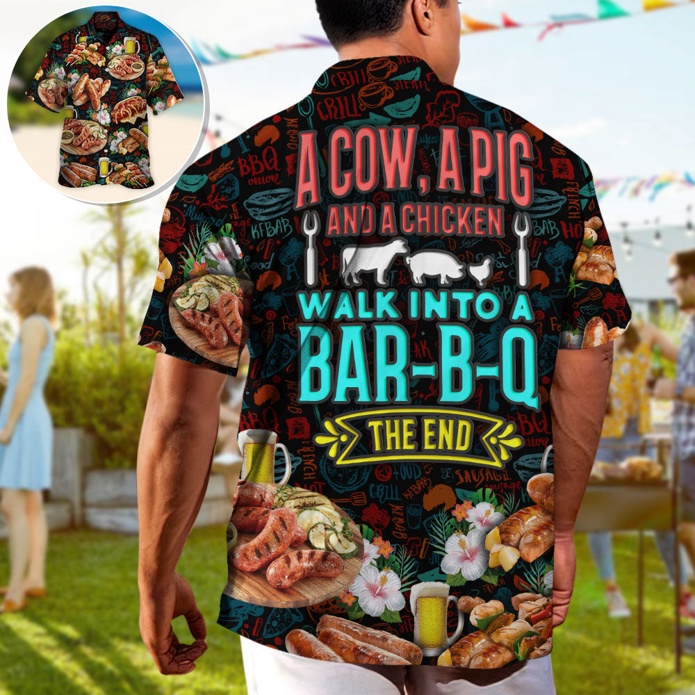 Barbecue Food Chicken Hawaiian Shirt Summer Design Detail For Coastal Travel