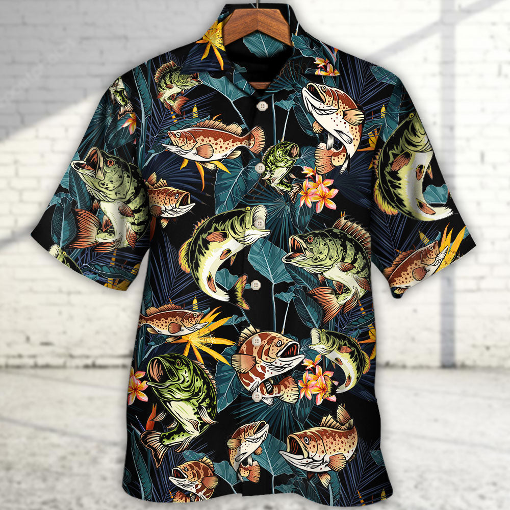 Tropical Fishing Adventure Graphic Hawaiian Shirt All Over Print Detail For Outdoor Gatherings