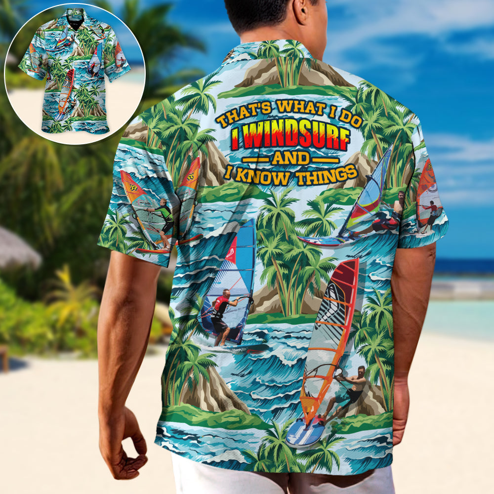 Windsurfing Vacation Sport Hawaiian Shirt Resort Outfit View For Warm Weather Events