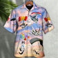 Parasailing Cat Hawaiian Shirt Fabric Pattern Detail For Coastal Travel